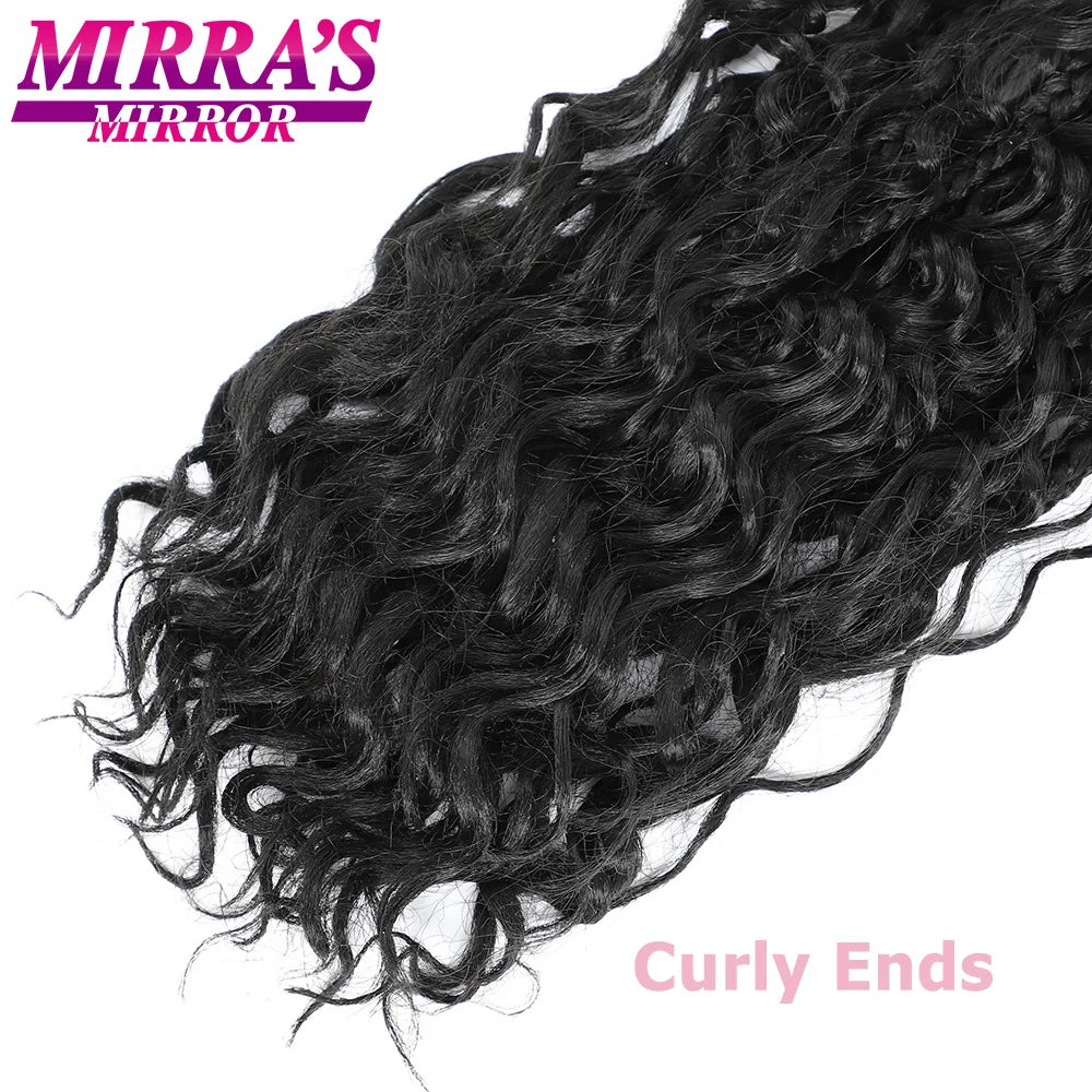 Synthetic Box Braids Crochet Hair Curly End Goddess Ombre Braiding Extension Afro