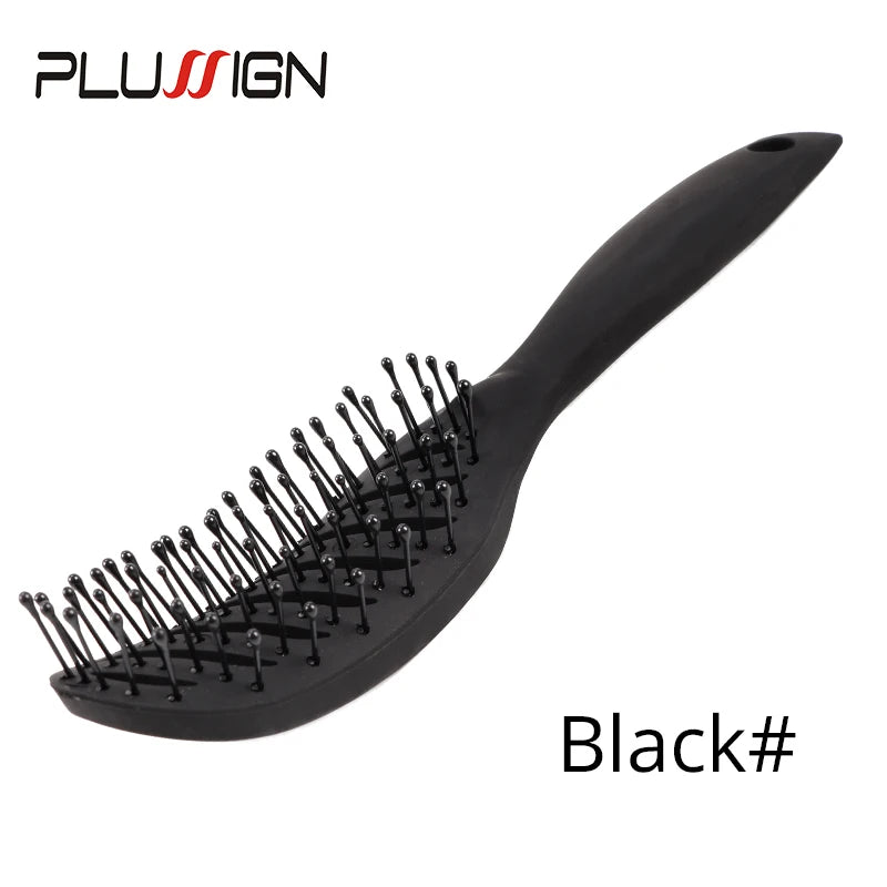 Styling Curly Hair Brush Salon Massager Comb Detangling Drying Anti Static Curved