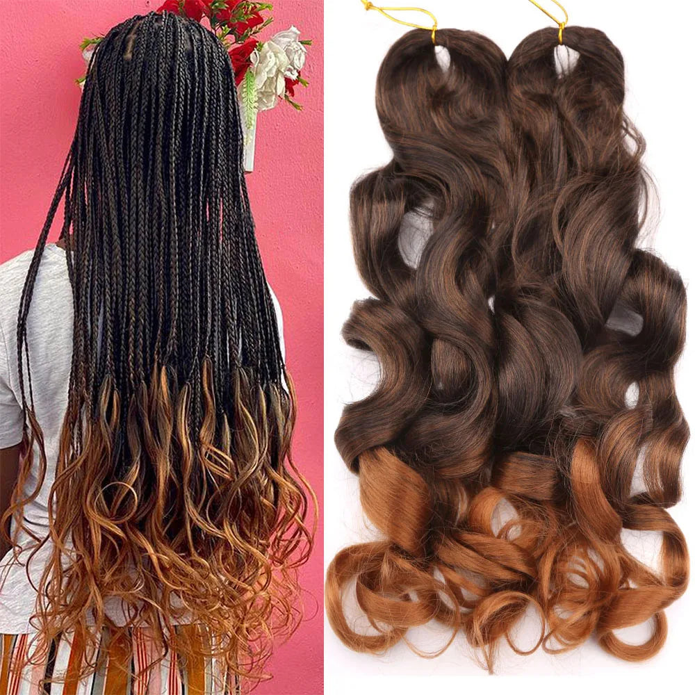 Synthetic Spiral Curls Loose Wave Crochet Hair Braids Pre Stretched Braiding Extensions