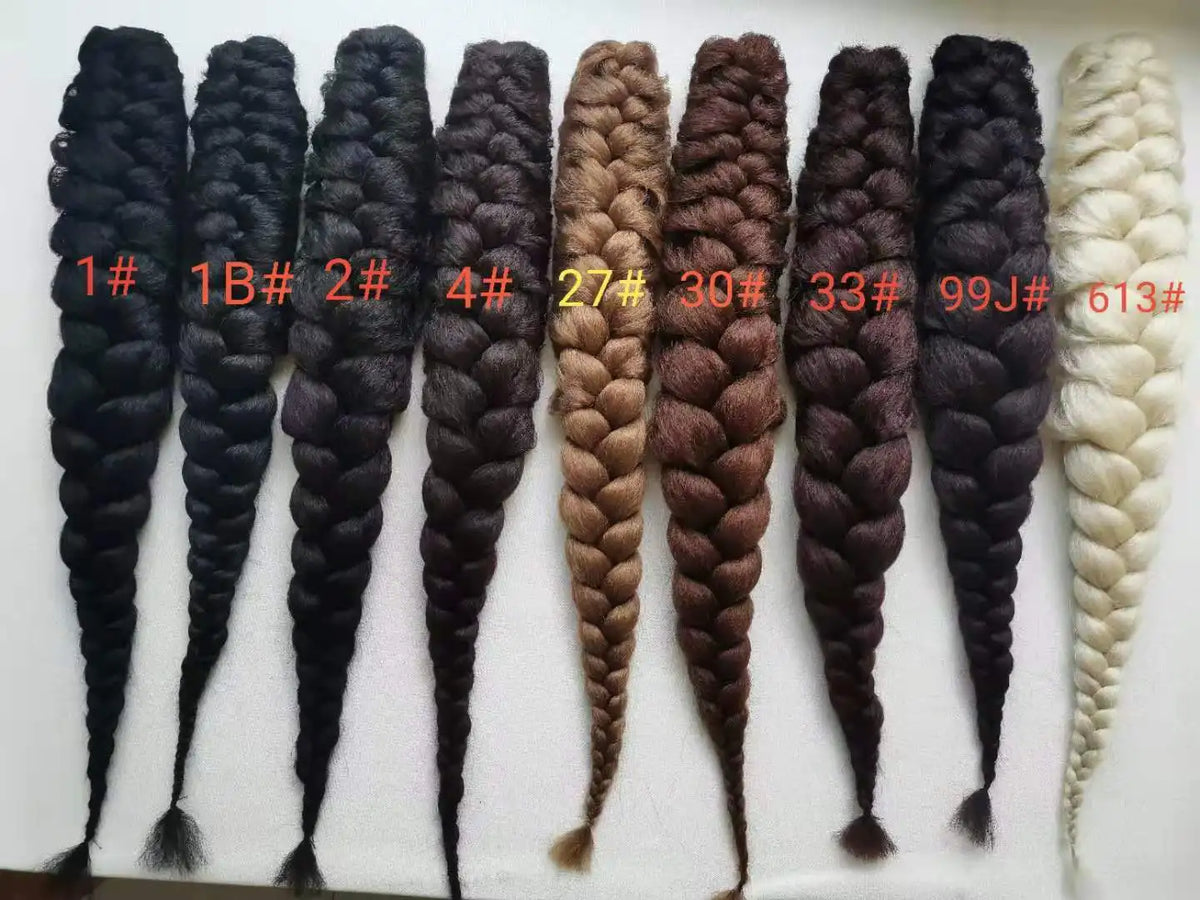 Synthetic Braided Ponytail Hair Extensions Long Length Braids Clip in Hairpieces To