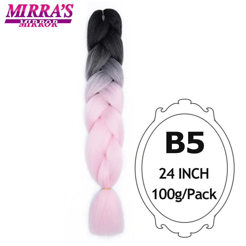 Ombre Jumbo Braiding Hair, Synthetic, 24 Inch, 6-Pack