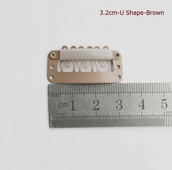 2.3cm-3.6cm Black Brown Color Wig Clips Snap Hair Extension Weft Pp Hairpins