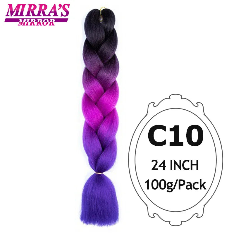 Ombre Jumbo Braiding Hair, Synthetic, 24 Inch, 6-Pack