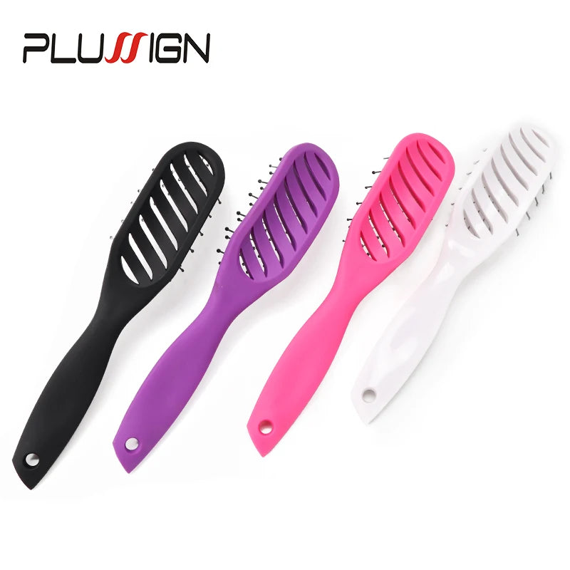 Styling Curly Hair Brush Salon Massager Comb Detangling Drying Anti Static Curved