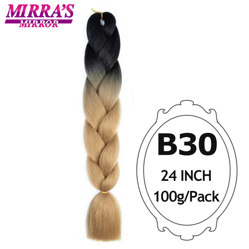 Ombre Jumbo Braiding Hair, Synthetic, 24 Inch, 6-Pack