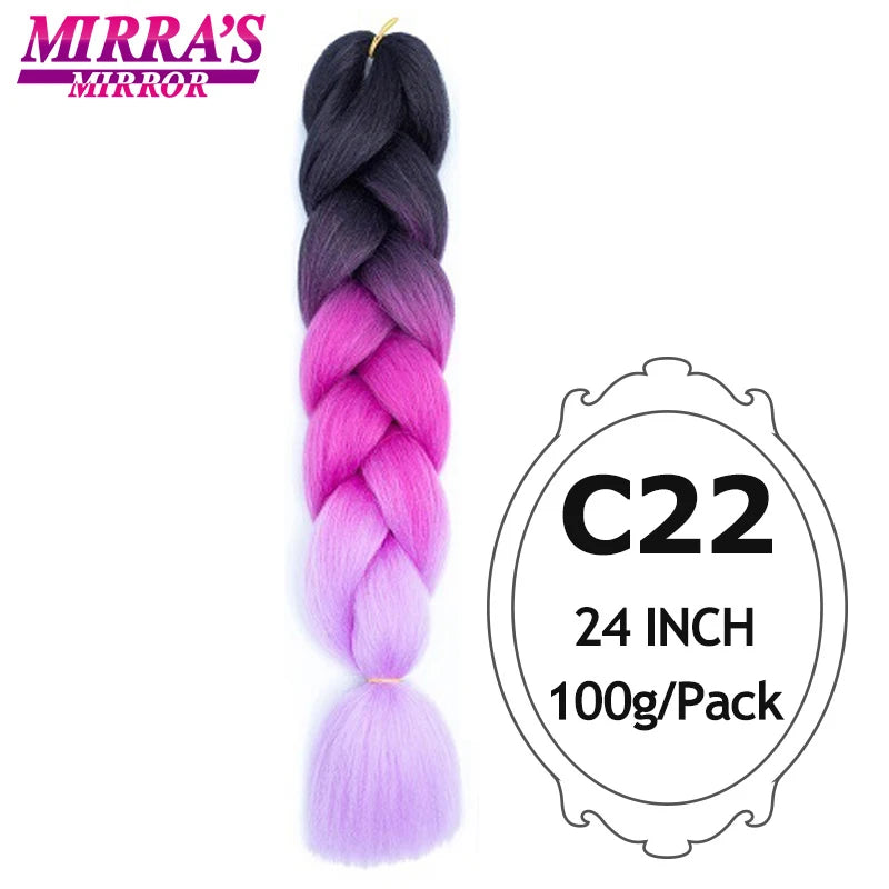 Ombre Jumbo Braiding Hair, Synthetic, 24 Inch, 6-Pack