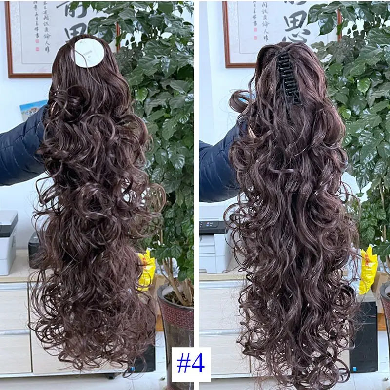 Synthetic Claw Clip Ponytail Braiding 75cm 30" Temperature Fiber Hairpieces Long Curly