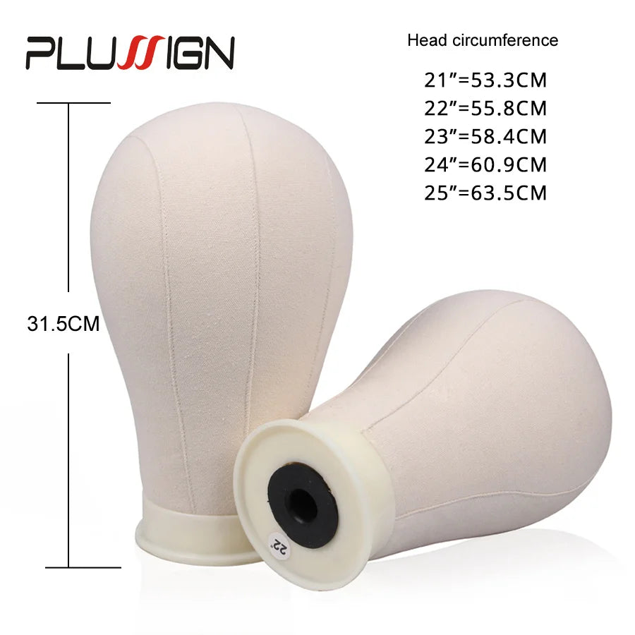 21"-25" Canvas Block Head Mannequin Head Wig Making Display Styling Head With Common Size Mount Hole With free T-pins