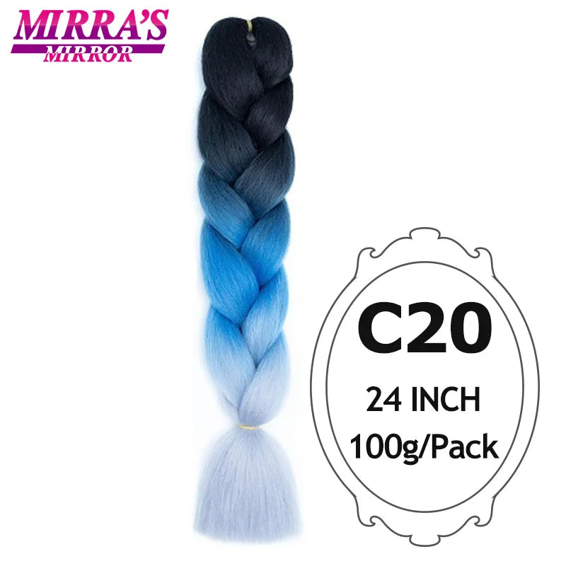 Ombre Jumbo Braiding Hair, Synthetic, 24 Inch, 6-Pack