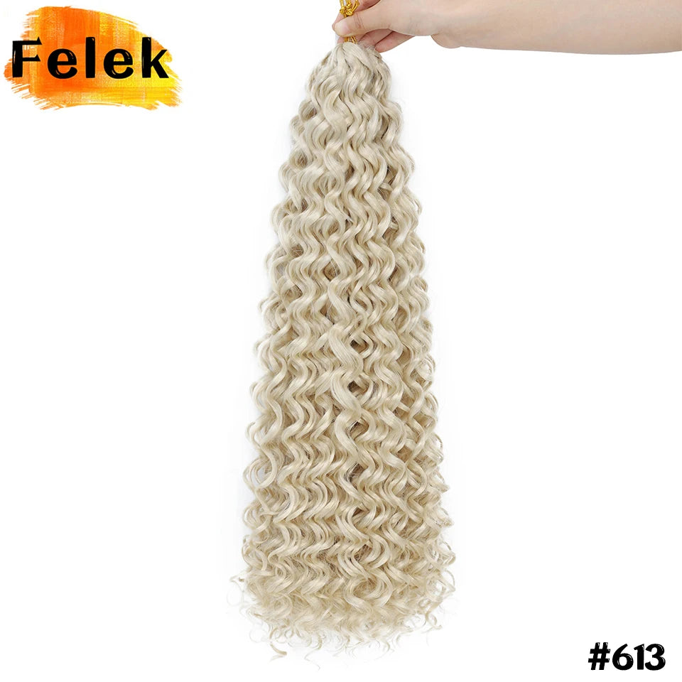 Ocean Wave Braiding Synthetic Hair Extensions Crochet Braids Afro Curls Ombre Mazo