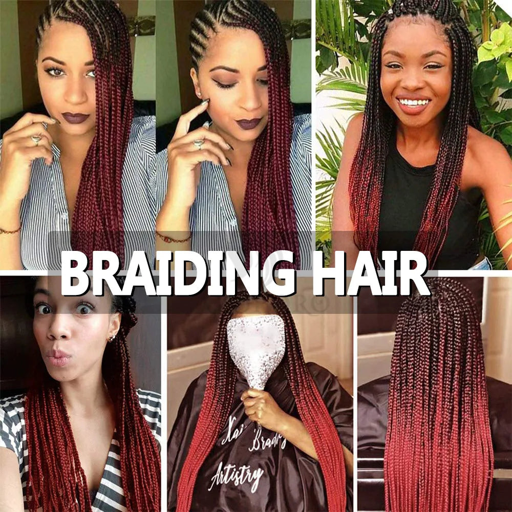 16/20/22/26/30/42 Braiding Hair Pre Stretched Long Boho Knotless Braids Synthetic Box Extension