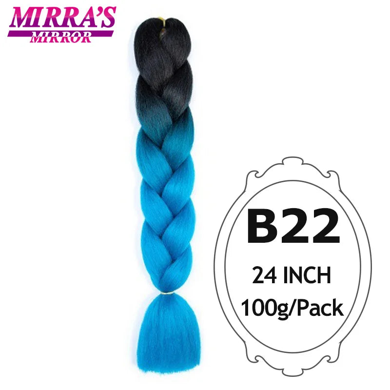 Ombre Jumbo Braiding Hair, Synthetic, 24 Inch, 6-Pack