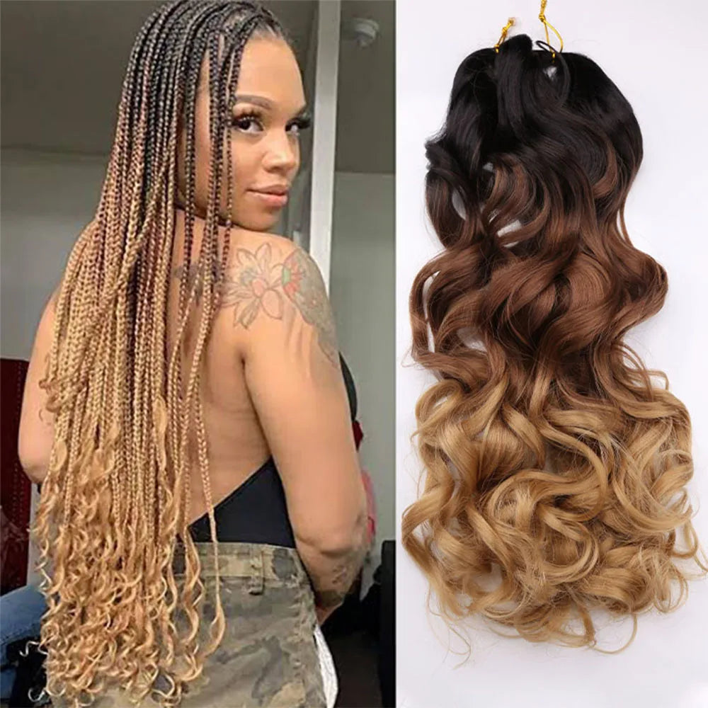 Synthetic Spiral Curls Loose Wave Crochet Hair Braids Pre Stretched Braiding Extensions