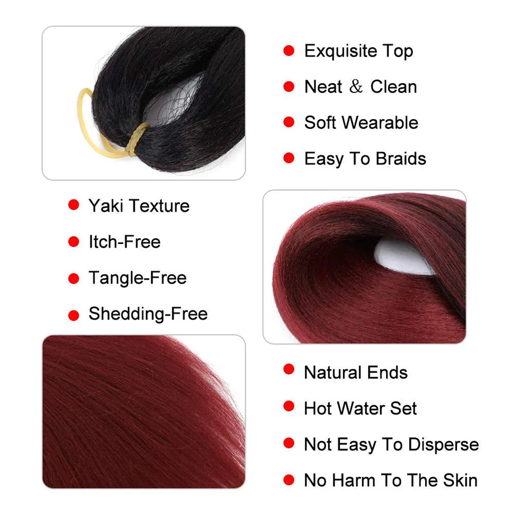 16/20/22/26/30/42 Braiding Hair Pre Stretched Long Boho Knotless Braids Synthetic Box Extension