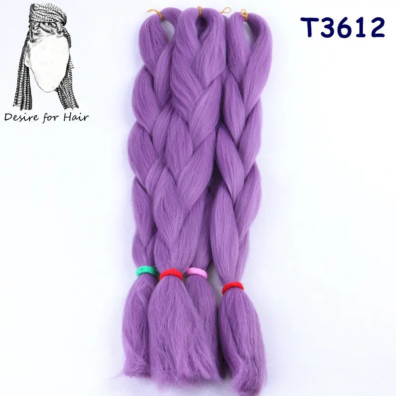 5packs 24inch 80g 90colors Heat Resistant Synthetic Jumbo Braiding Hair Extensions Small