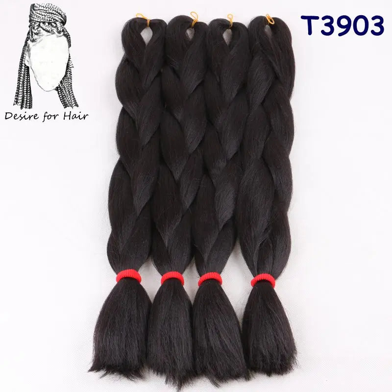 5packs 24inch 80g 90colors Heat Resistant Synthetic Jumbo Braiding Hair Extensions Small