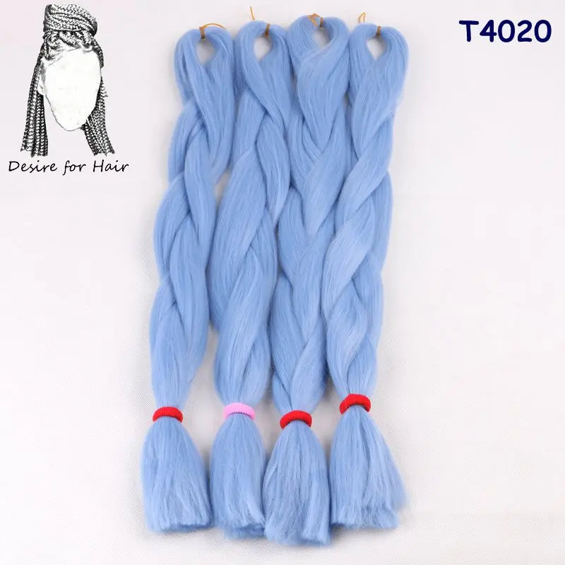 5packs 24inch 80g 90colors Heat Resistant Synthetic Jumbo Braiding Hair Extensions Small