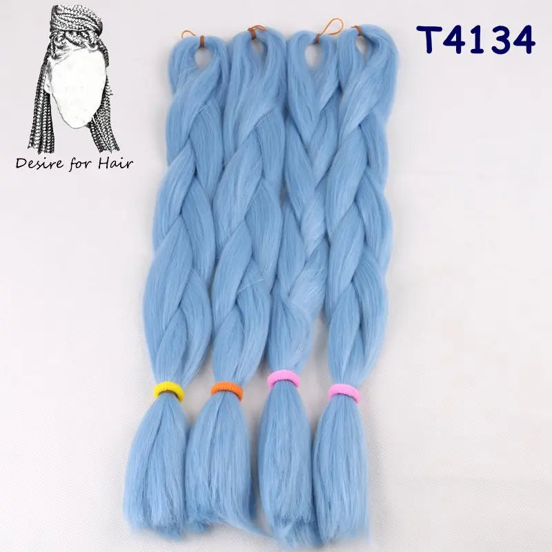 5packs 24inch 80g 90colors Heat Resistant Synthetic Jumbo Braiding Hair Extensions Small