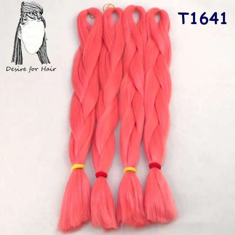 5packs 24inch 80g 90colors Heat Resistant Synthetic Jumbo Braiding Hair Extensions Small
