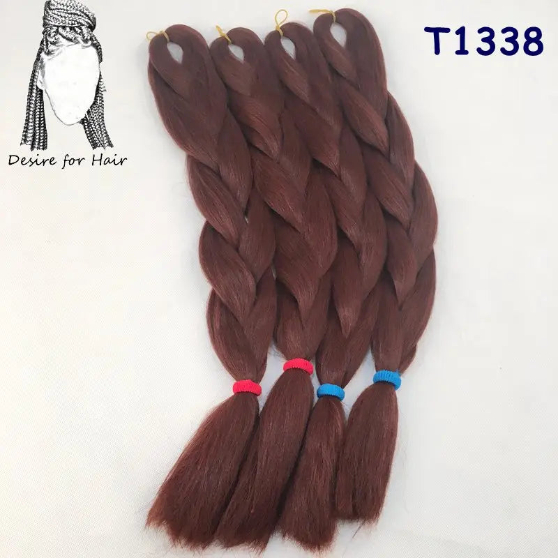 5packs 24inch 80g 90colors Heat Resistant Synthetic Jumbo Braiding Hair Extensions Small