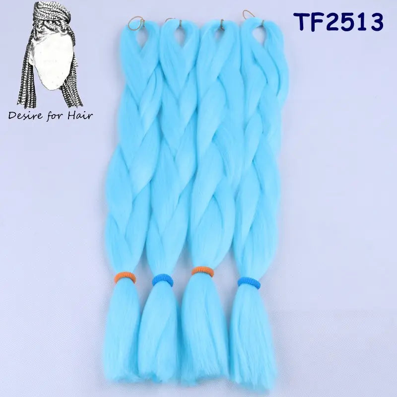 5packs 24inch 80g 90colors Heat Resistant Synthetic Jumbo Braiding Hair Extensions Small