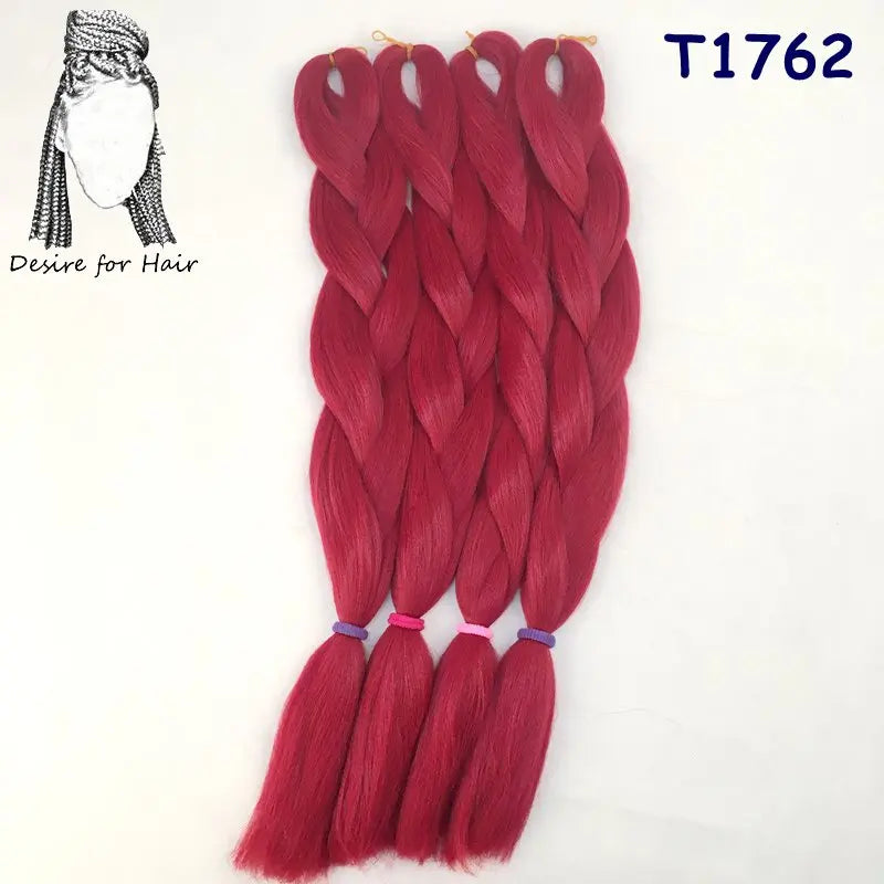5packs 24inch 80g 90colors Heat Resistant Synthetic Jumbo Braiding Hair Extensions Small
