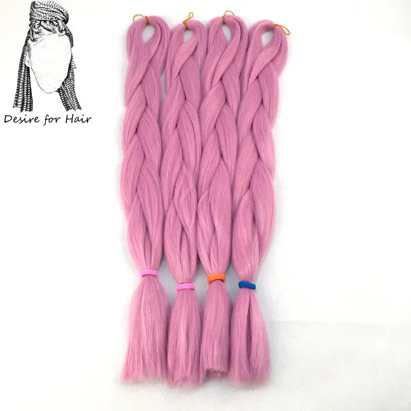 5packs 24inch 80g 90colors Heat Resistant Synthetic Jumbo Braiding Hair Extensions Small