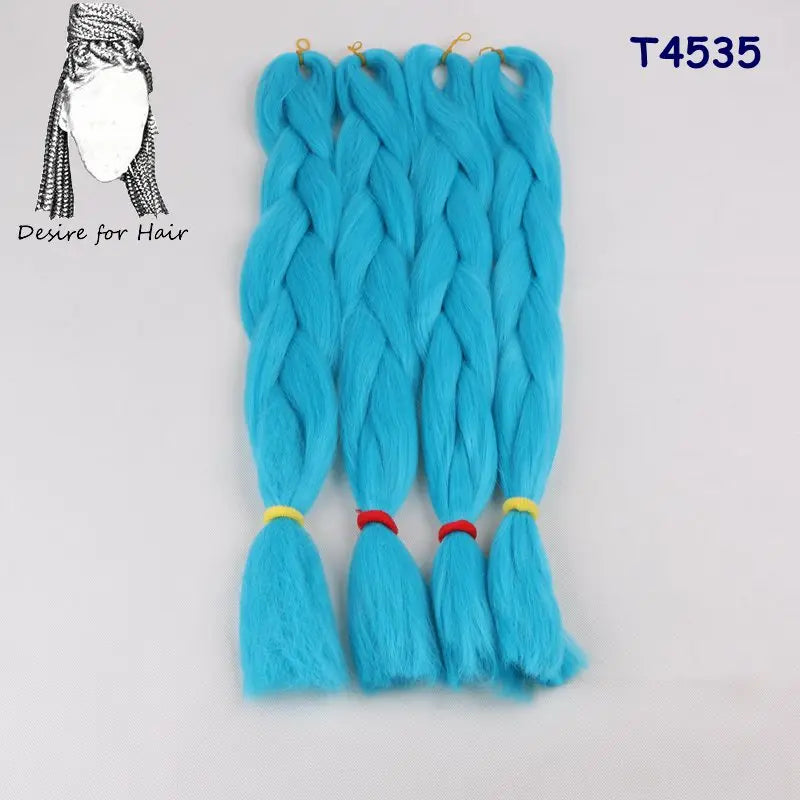 5packs 24inch 80g 90colors Heat Resistant Synthetic Jumbo Braiding Hair Extensions Small