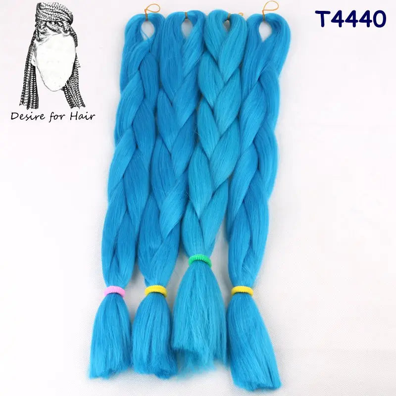 5packs 24inch 80g 90colors Heat Resistant Synthetic Jumbo Braiding Hair Extensions Small