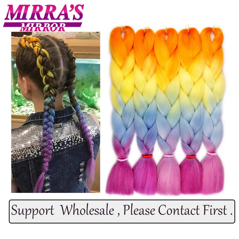 Ombre Jumbo Braiding Hair, Synthetic, 24 Inch, 6-Pack