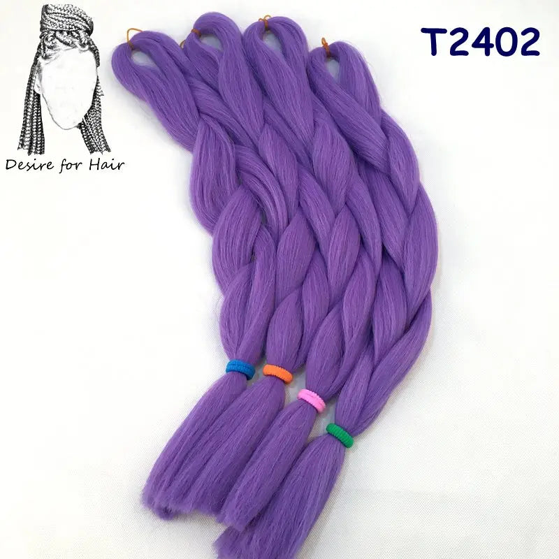 5packs 24inch 80g 90colors Heat Resistant Synthetic Jumbo Braiding Hair Extensions Small
