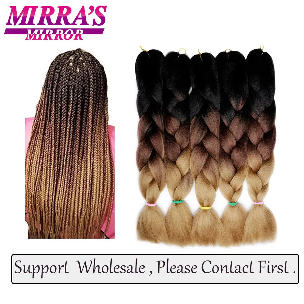 Ombre Jumbo Braiding Hair, Synthetic, 24 Inch, 6-Pack