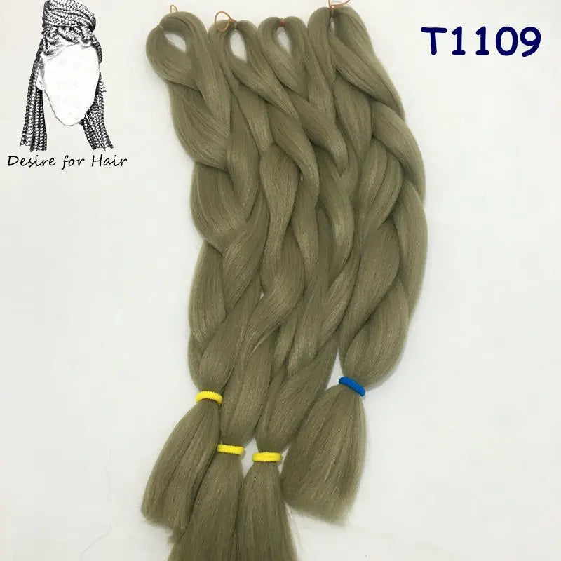 5packs 24inch 80g 90colors Heat Resistant Synthetic Jumbo Braiding Hair Extensions Small