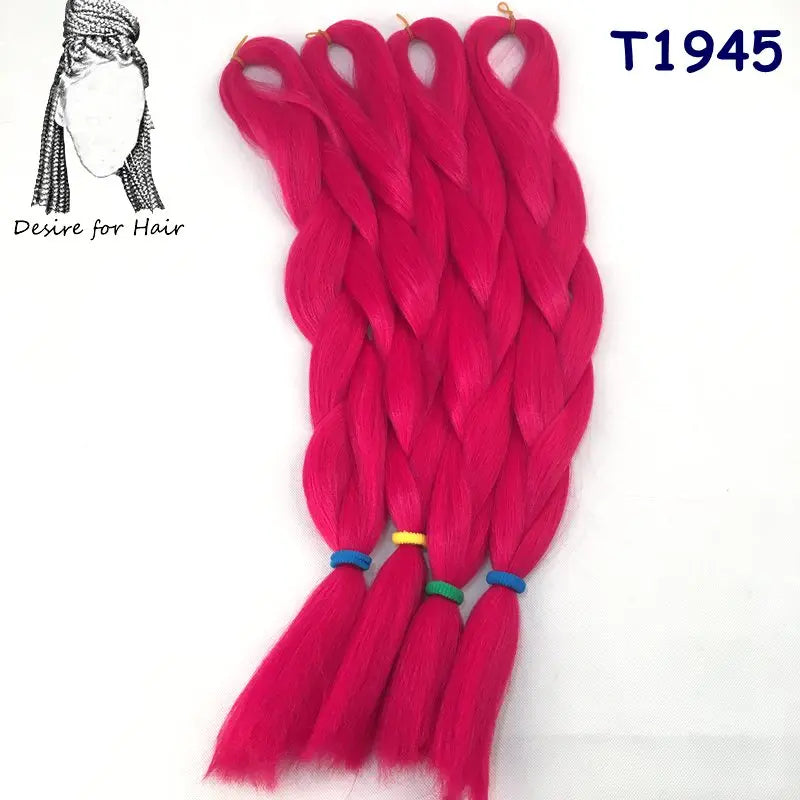 5packs 24inch 80g 90colors Heat Resistant Synthetic Jumbo Braiding Hair Extensions Small