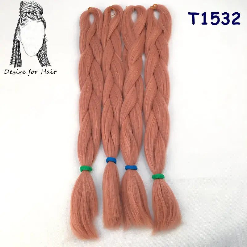 5packs 24inch 80g 90colors Heat Resistant Synthetic Jumbo Braiding Hair Extensions Small