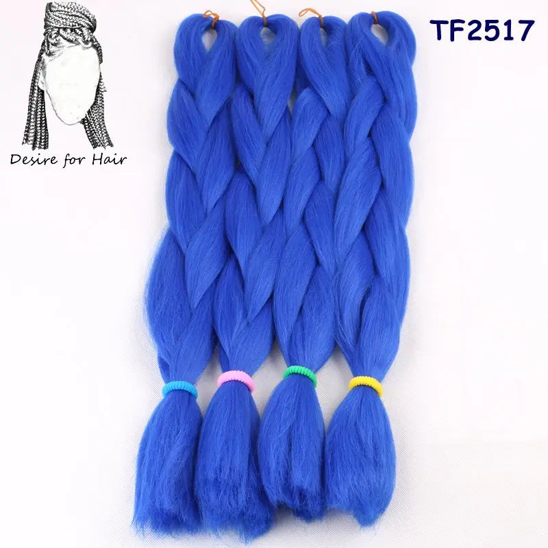 5packs 24inch 80g 90colors Heat Resistant Synthetic Jumbo Braiding Hair Extensions Small