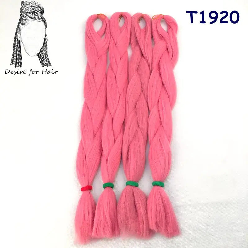 5packs 24inch 80g 90colors Heat Resistant Synthetic Jumbo Braiding Hair Extensions Small