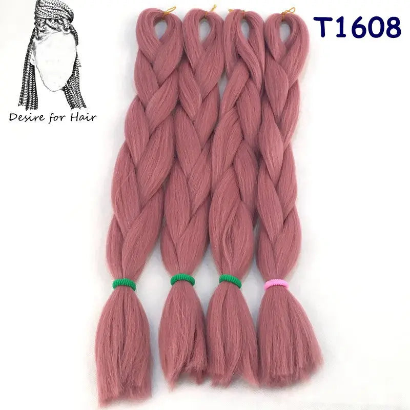 5packs 24inch 80g 90colors Heat Resistant Synthetic Jumbo Braiding Hair Extensions Small