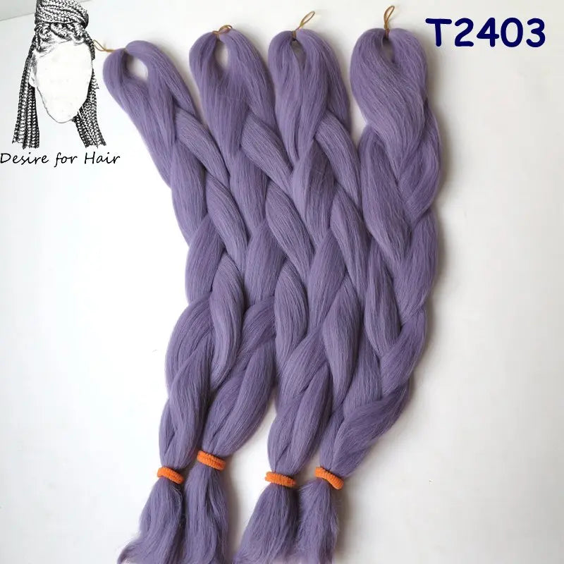 5packs 24inch 80g 90colors Heat Resistant Synthetic Jumbo Braiding Hair Extensions Small