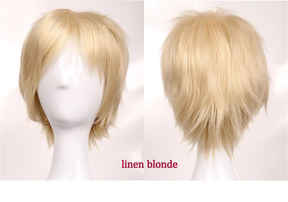 Synthetic Wig Cosplay White Red Green Blue Pink Yellow Hair Short Layer