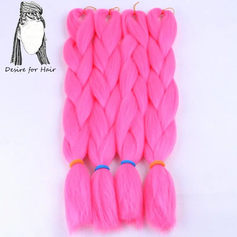 5packs 24inch 80g 90colors Heat Resistant Synthetic Jumbo Braiding Hair Extensions Small