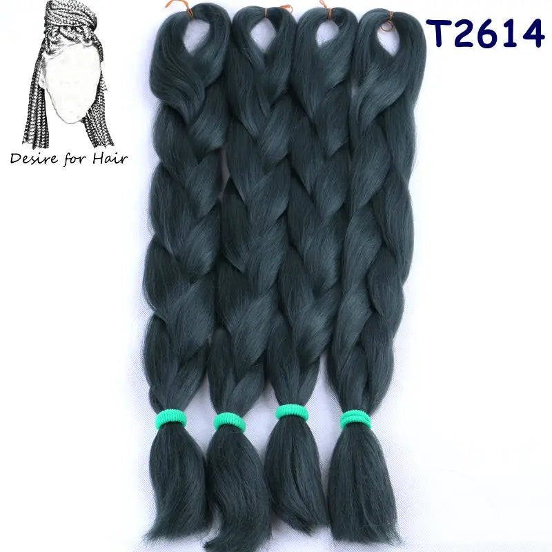 5packs 24inch 80g 90colors Heat Resistant Synthetic Jumbo Braiding Hair Extensions Small