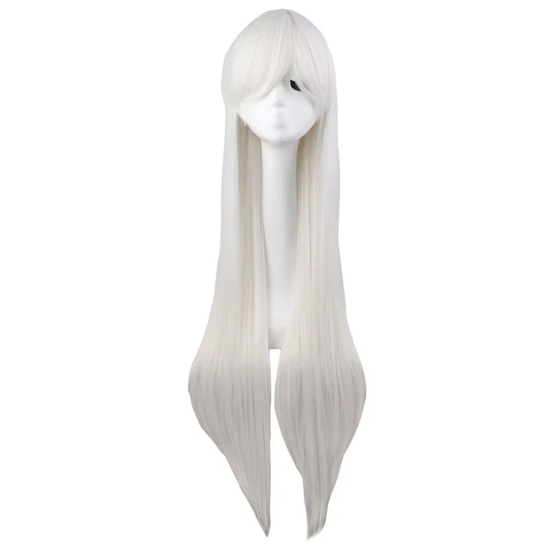 Long Straight Cosplay Wig Black Purple Red Pink Blue Dark Brown Cm