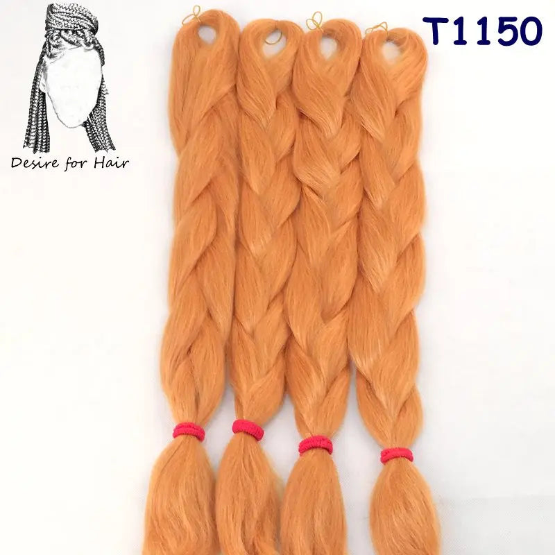 5packs 24inch 80g 90colors Heat Resistant Synthetic Jumbo Braiding Hair Extensions Small