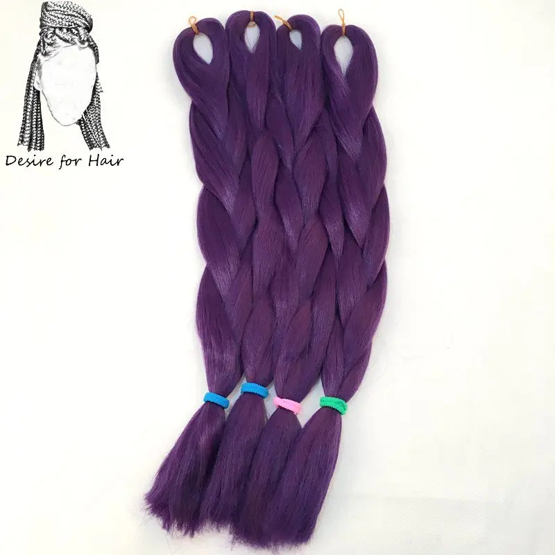 5packs 24inch 80g 90colors Heat Resistant Synthetic Jumbo Braiding Hair Extensions Small