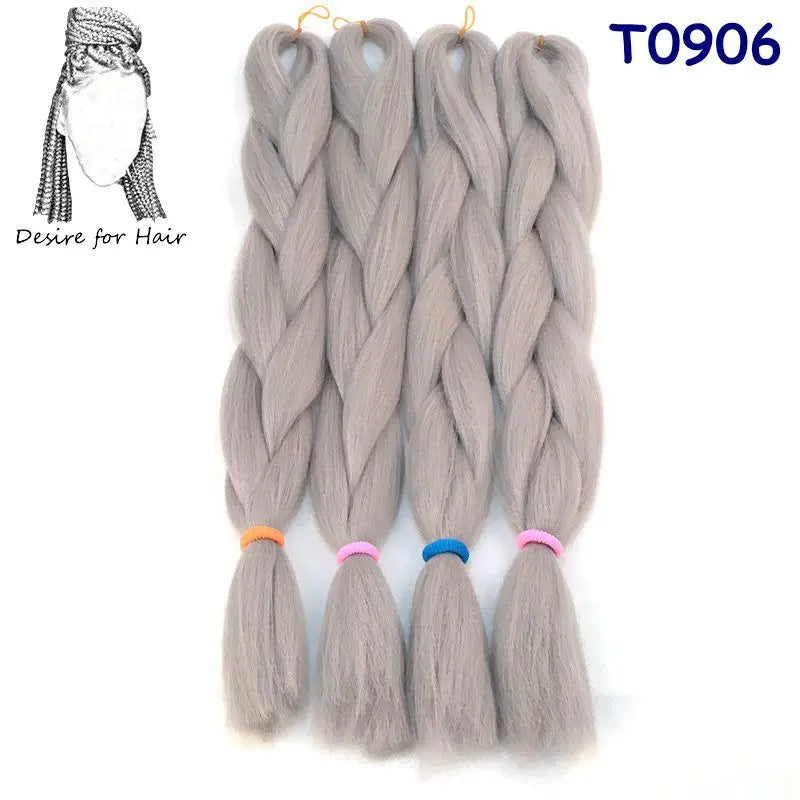5packs 24inch 80g 90colors Heat Resistant Synthetic Jumbo Braiding Hair Extensions Small