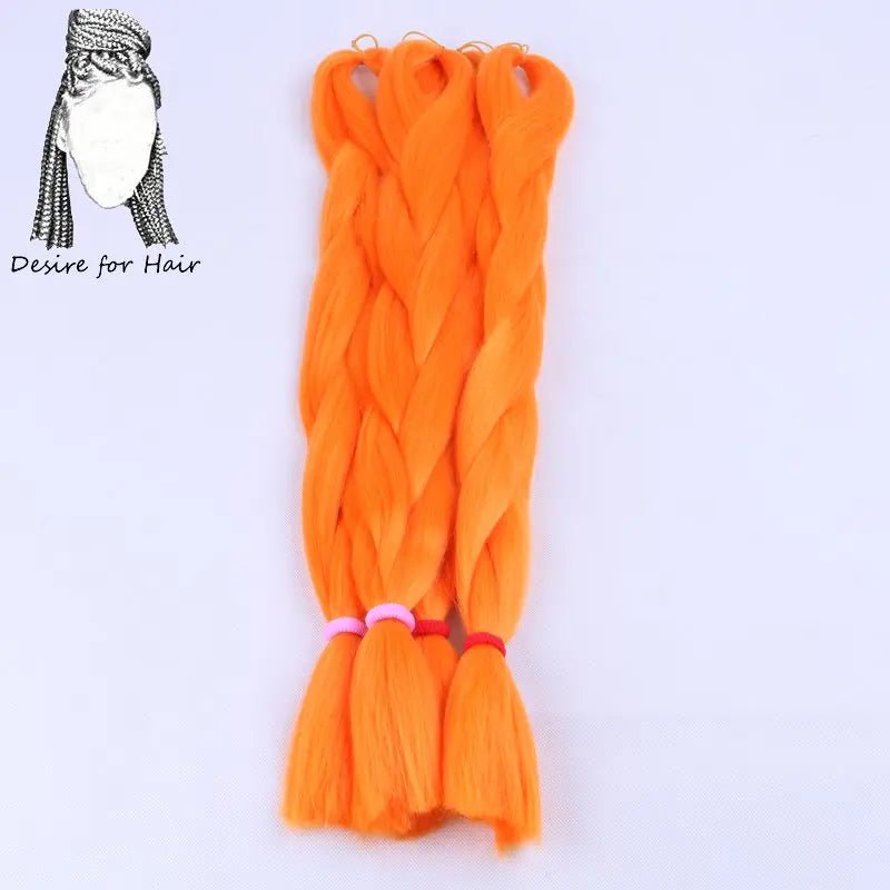 5packs 24inch 80g 90colors Heat Resistant Synthetic Jumbo Braiding Hair Extensions Small