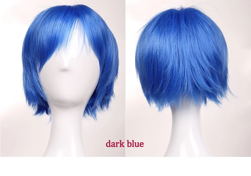 Synthetic Wig Cosplay White Red Green Blue Pink Yellow Hair Short Layer