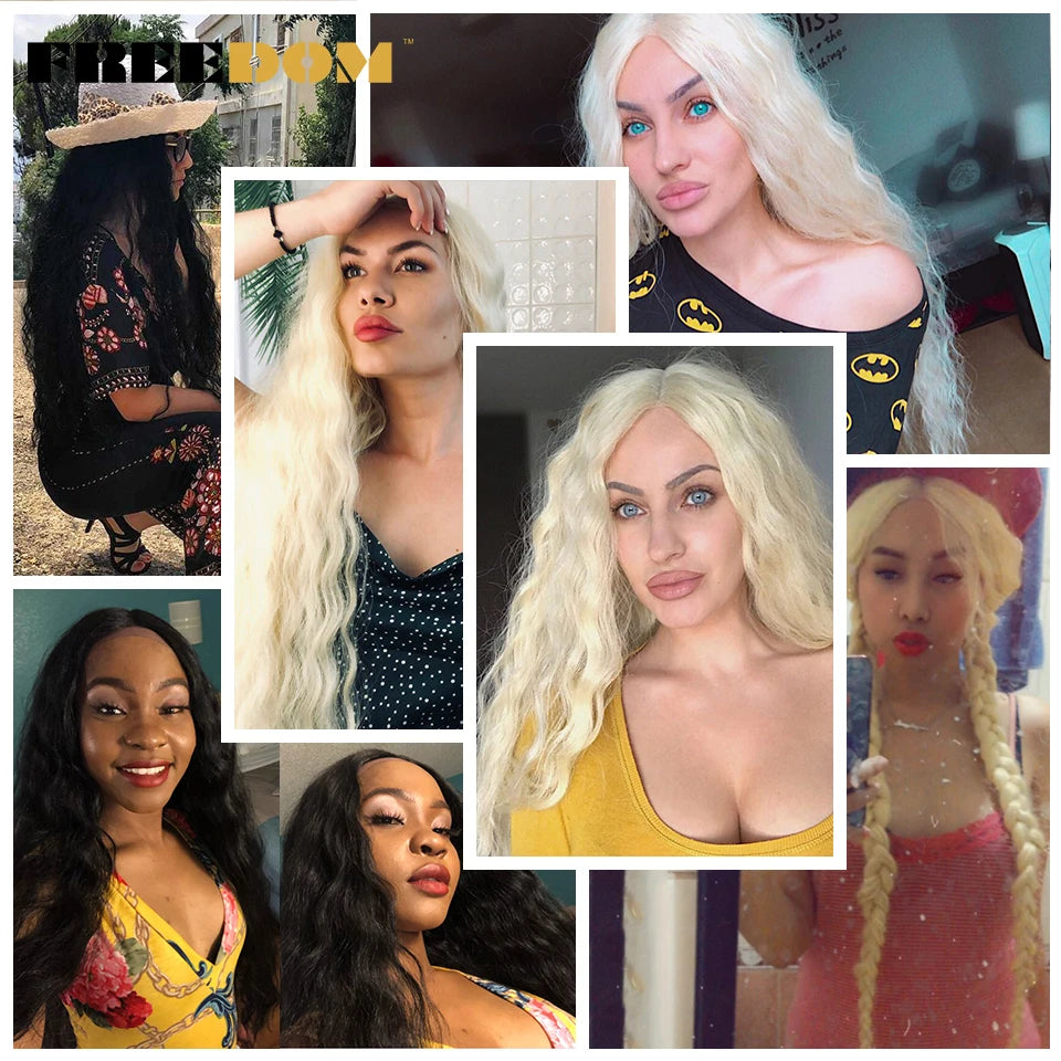Synthetic Lace Frontal Wig Long Curly Ombre Brown Highlight Ginger White Pink