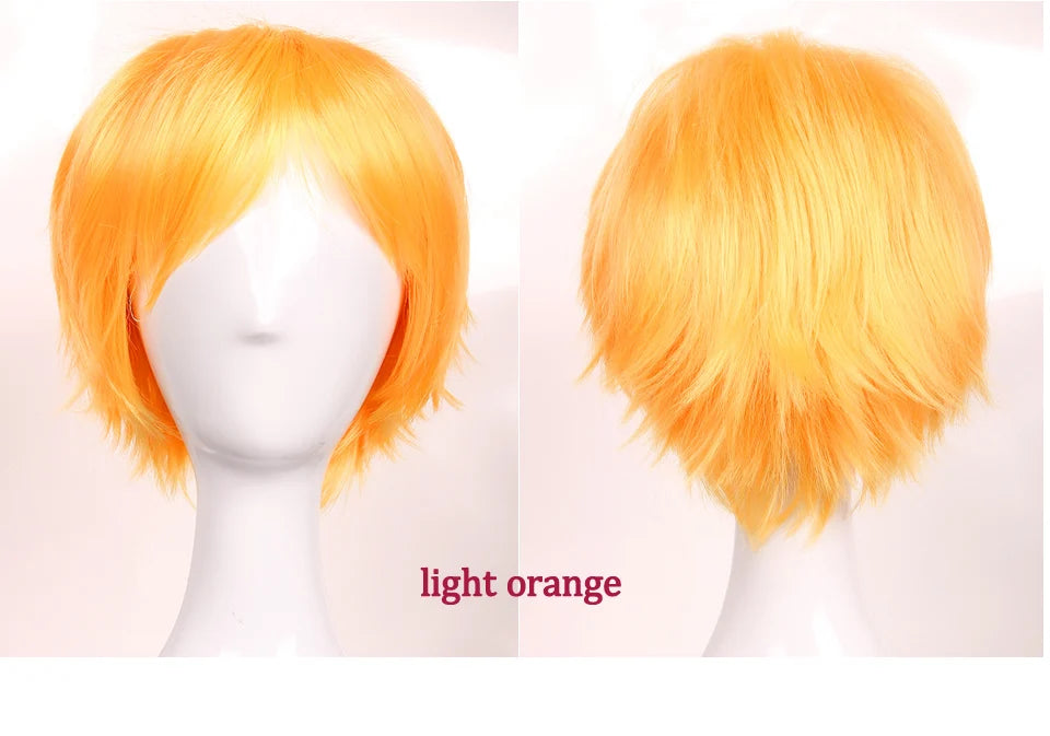 Synthetic Wig Cosplay White Red Green Blue Pink Yellow Hair Short Layer